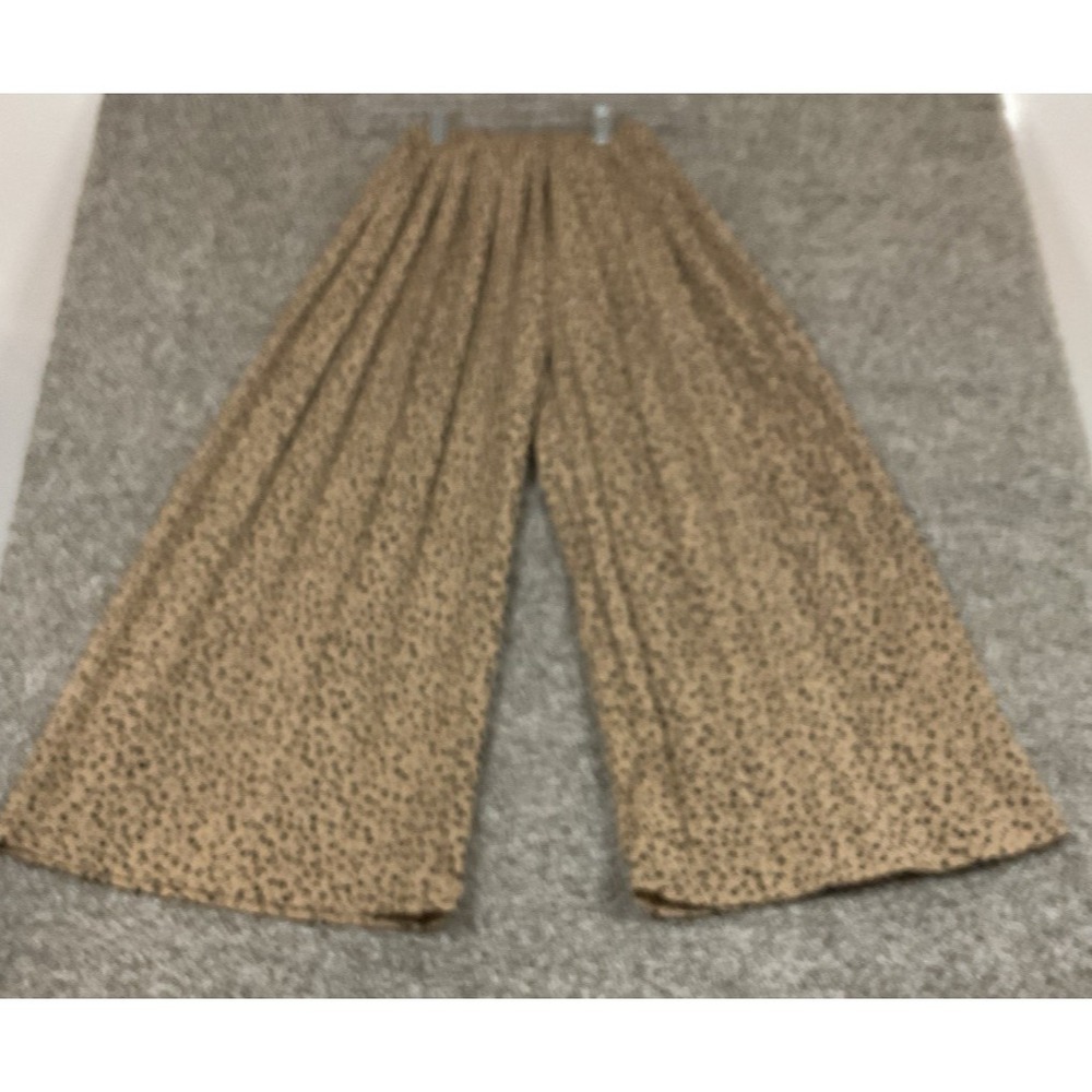 Unbranded Girls Wide Leg Animal Print Pants Brown Black Leopard Casual Beachy